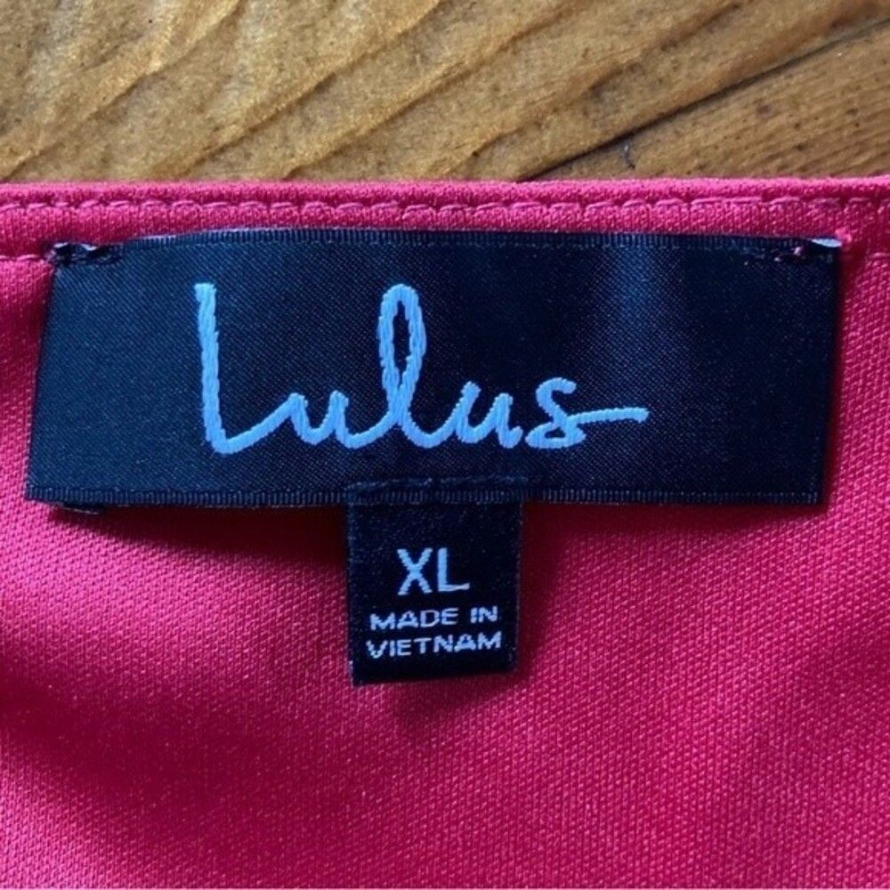 NEW Lulus Lovely Lillies Midi Dress Trumpet Peplum Hem Lined Red Size XL - Picture 9 of 11